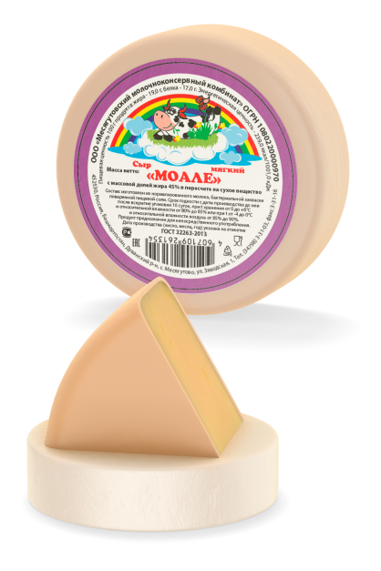 Сыр  мягкий «Агидель» с массовой долей жира 45% 