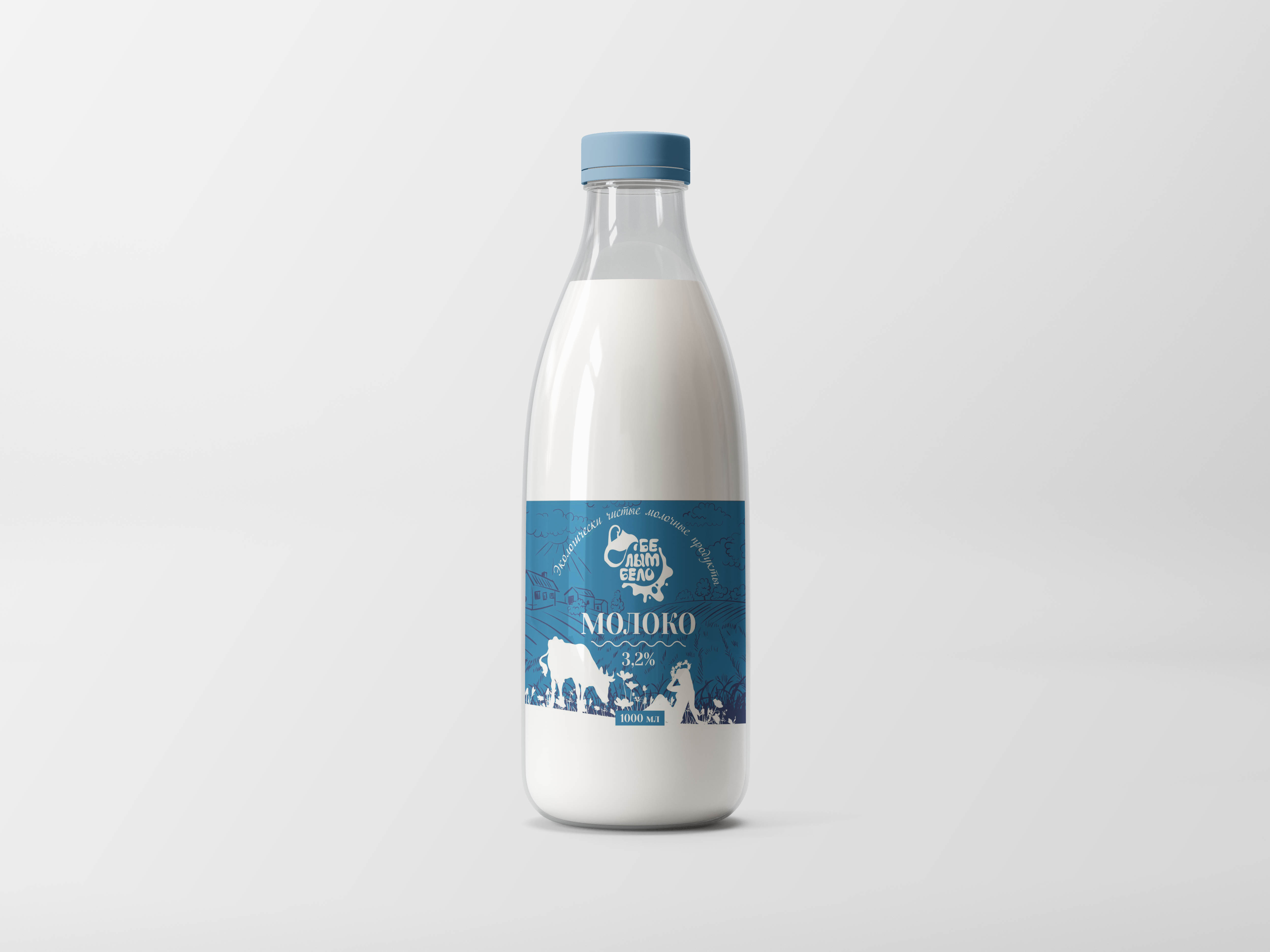 Молоко питьевое  пастеризованное  с массовой долей жира 3,2%, 1 л, бутылка